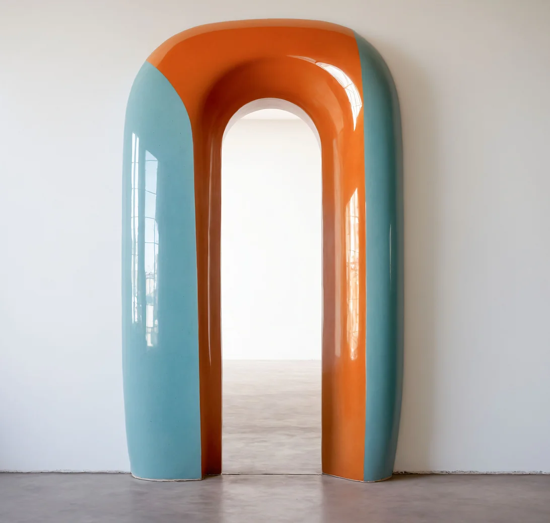 Arched Doorway in vibrant glazed ceramic finish 