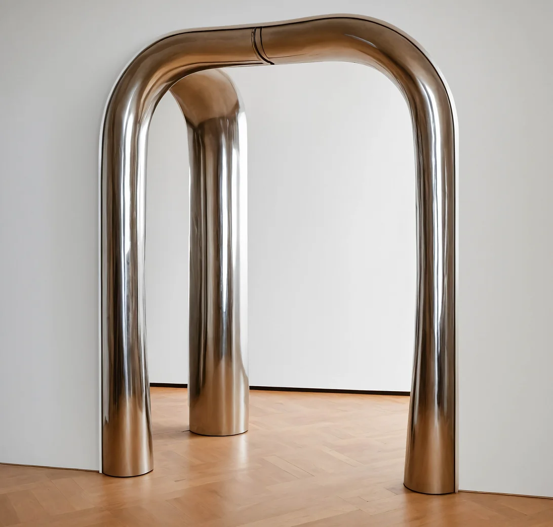 Arched Doorway in Polished Steel