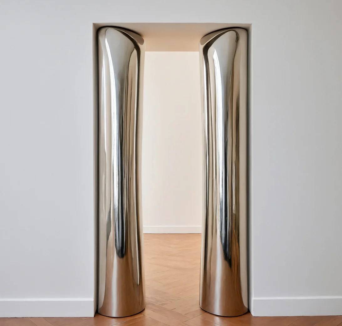 Arched Doorway in Polished Steel